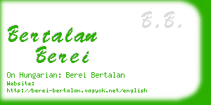 bertalan berei business card